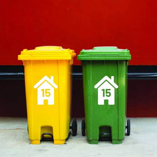 4Pcs Personalized Wheelie Bin  Rubbish Trash Can Container