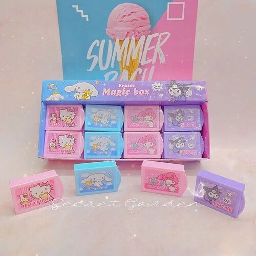 Cartoon  Kuromi Hello Kitty Magic Box Eraser Cute Hide Erasa