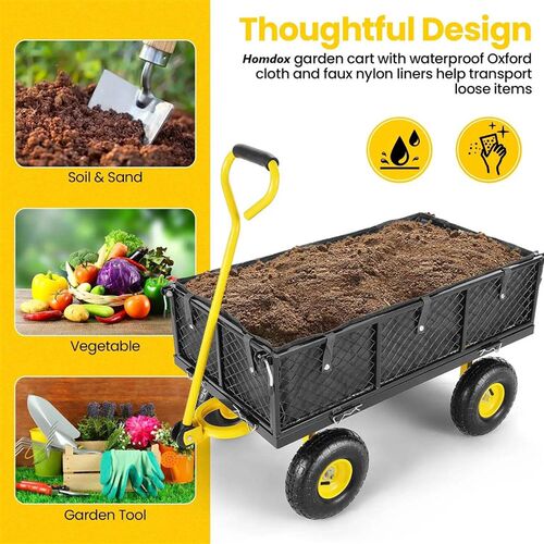 Garden Cart 880Lb Heavy Duty Garden Wagon Mesh Foldable Gard