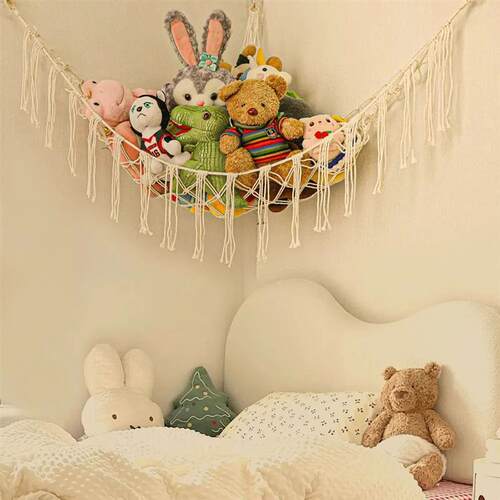 1Pc Toy Hammocks Wall Corner Hanging Storage Net Organizer W