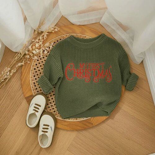 My First Christmas Baby Girls Clothes Newborn Knitted Sweate