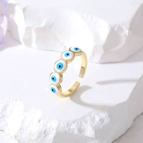 1Pcs Fashion Evil Eye Beads Finger Ring For Women Men Couple