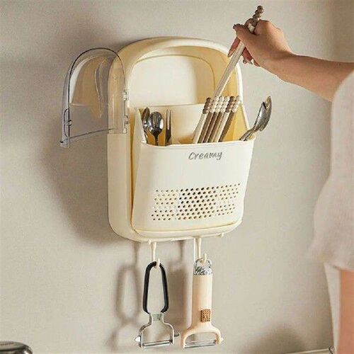 Plastic Wall-mounted Cutlery Holder Space Saving Dustproof