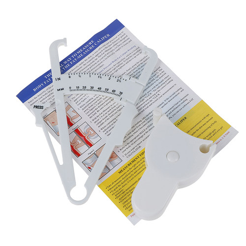 2Pcs/Set White PVC Body Fat Caliper Measure Tape Tester Fitn