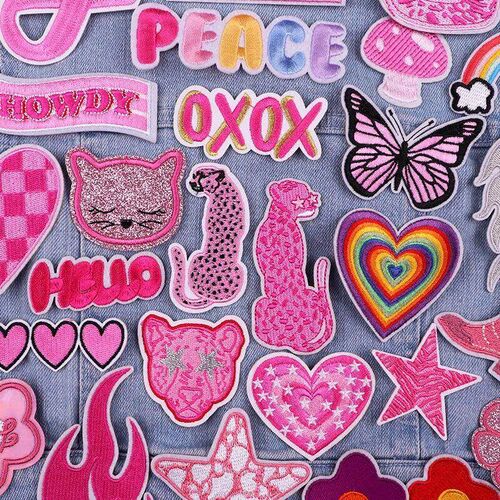 Cartoon Letters/Love Heart Embroidery Patch Iron On Patches