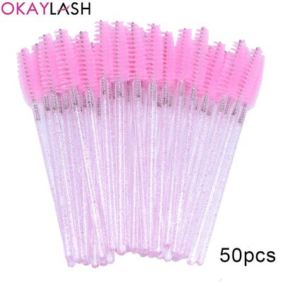 100pcs Disposable Eyelash rushes Spoolies Micro Lash Mascara