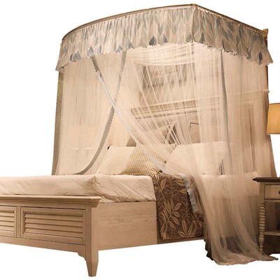 Household U-shaped telescopic mosquito net floor-to-floor fi