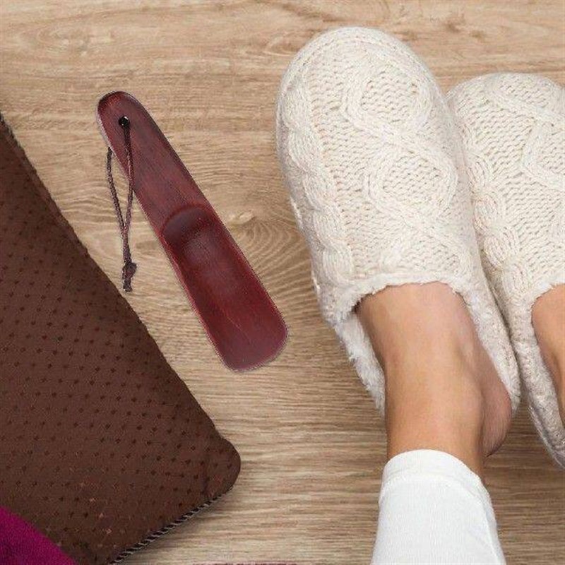 2 Pcs Wooden Shoehorn Set Long Handled Horns for Men Old