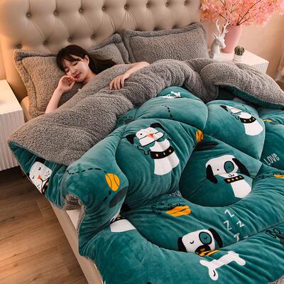 Super warm winter flannel quilt comforter blanket bed duvet