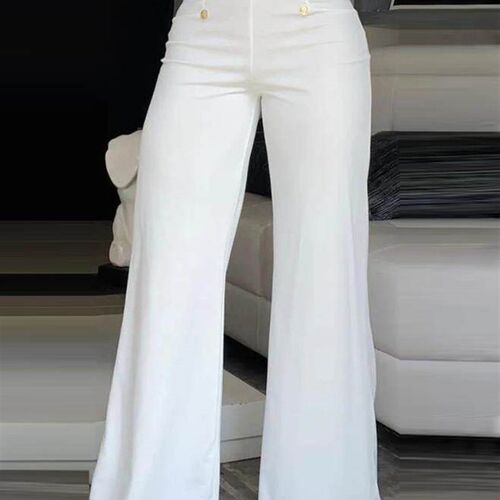 Elegant High Waist Wide Leg Bootcut Pants 2023 Summer Europe
