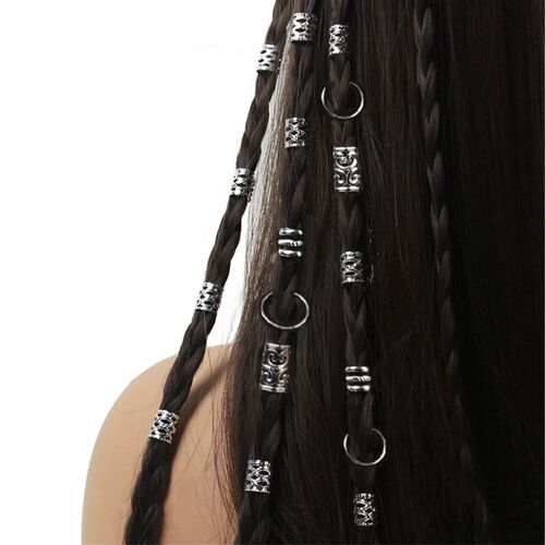 80PCS/Set Vintage Hollow Hair Rings Alloy Hair Cuff Hair Pin
