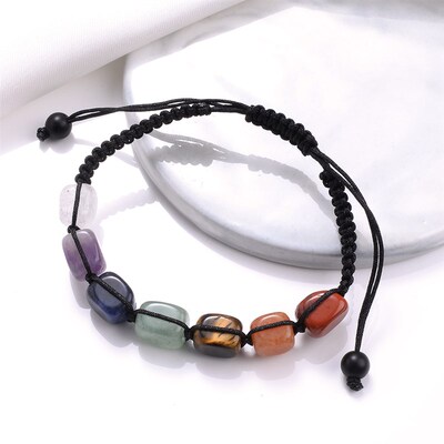 Reiki Healing Stone 7 Chakra Bracelet Women Men Meditation J