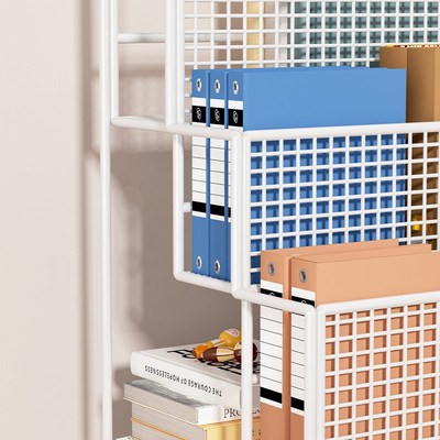 Small bookshelf next to the desk side gap book storage shelf