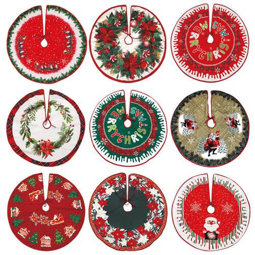 Christmas printed tree dress decoration base figurine