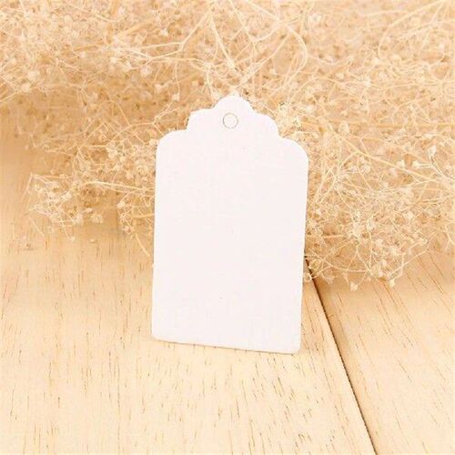 100Pcs Kraft Paper Gift Tags Wedding Birthday Scallop Label