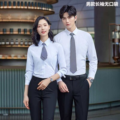 Business Slim Interview Dress White Cotton Shirt Short-sleev