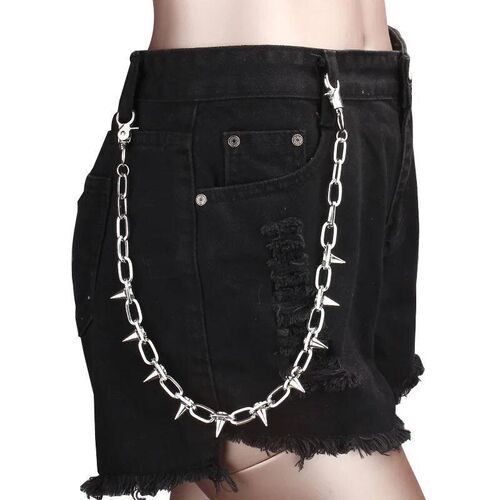 Punk Spike Rivet Tassel Keychain Jeans Decor Pants Chain Wom