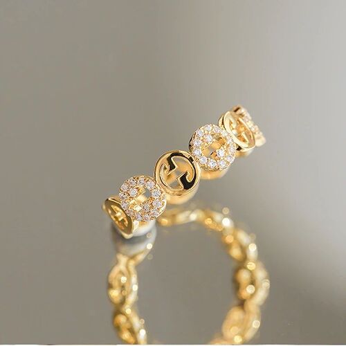 2023  Plated rendy Light Luxury Adjustable Ring Womens Nich