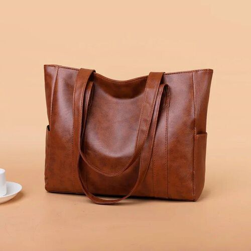 TRAVEASY 2023 Casual PU Leather Large Capacity Tote Bags for