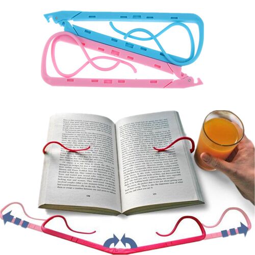 1 Pcs Book Reading Support Clip Pink Blue Bookends Office Sc