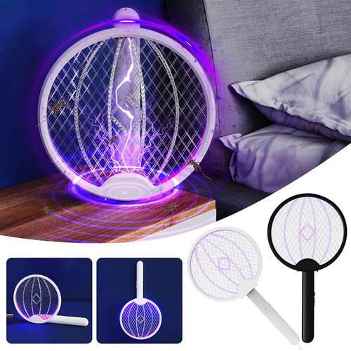 Electric Fly Swatter Foldable Electric Fly Swatter Racket Bu