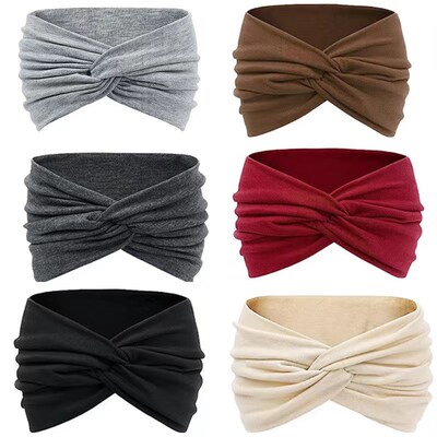 4 Pcs Wide Headbands for Women, Large Turban Headband Boho H