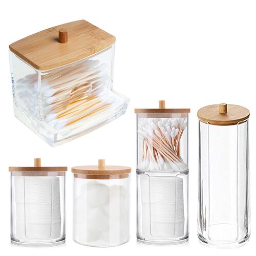 Makeup Cotton Pad Organizer Storage Box Bathroom Jar Cotton