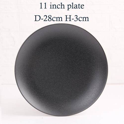 ceramic black plates bowl dinnerware Set of 4 set of 16件套