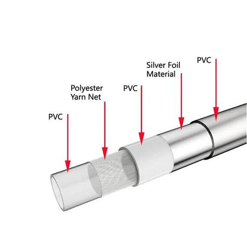 PVC High Pressure Silver & Black  Smooth Shower Hose For Bat