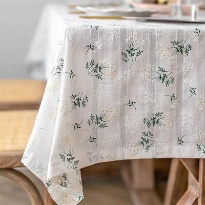 Korean Style Small Daisy Cotton Floral Tablecloth,Tea Table