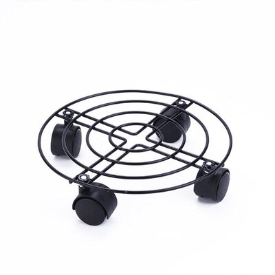 Metal Garden Stand Plant Pot Tray 4 Wheels Planter Flowers