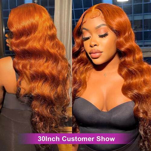 Ginger Orange 13x6 HD Lace Front Wigs Human Hair Bone Body W