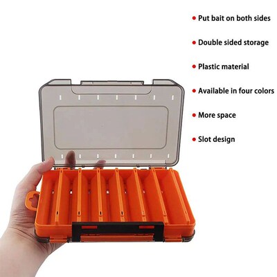 Fishing Lure Bait Boxes 14 Compartments Double Sided High-Sr