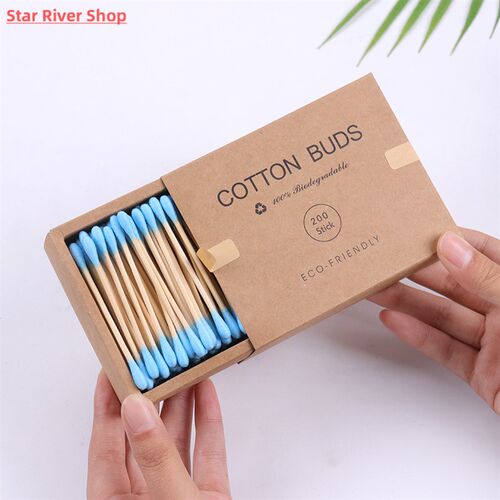 200PCS/Box Double Head Cotton Swab Bamboo Sticks Cotton Swab