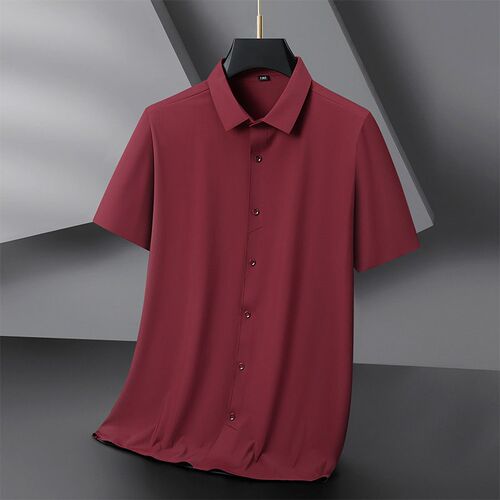 Summer Large Size Mens Stetch Ice Silk Short-sleeved Pullov