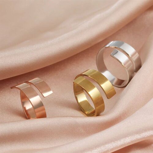 Skyrim Minimalist Silver Color Open Ring Women Stainless Ste