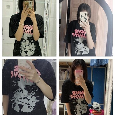 Women Short Sleeve Graphic T-shirt Man Summer Hip Hop Tee St