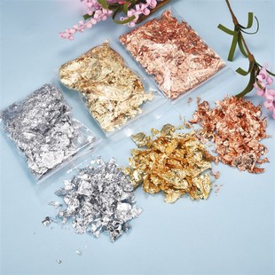 Imitation Gold Silver Copper Foil Sequ Glitter Foil Paper Na