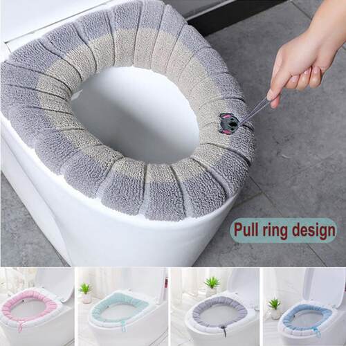 1Pcs Bathroom Toilet Seat ver Soft Warmer Washable Mat ver P