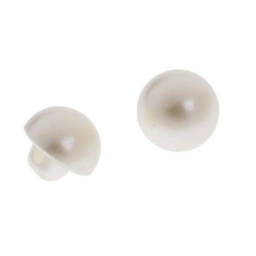 2X 50 Pieces Plastic Semicircle Pearl Buttons for DIY