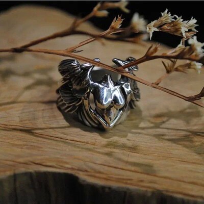 New Vintage Angel Wings YK Joan of Arc Simple Womens Ring