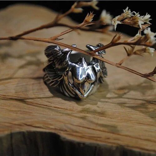 New Vintage Angel Wings YK Joan of Arc Simple Womens Ring