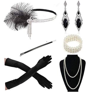 Party Gatsby Great Headband Accessories Set Costume 1920s