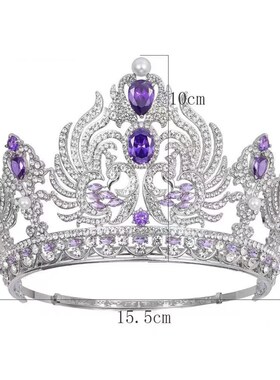 European Luxury Big Cubic Zirconia Wedding Round Tiaras Saud