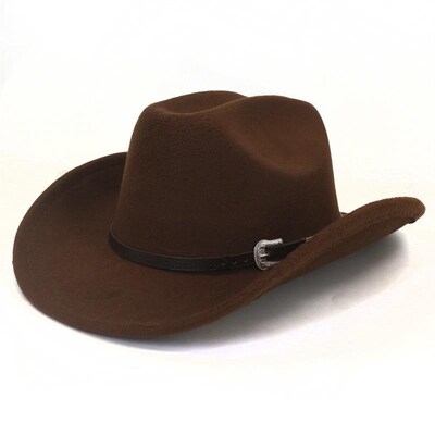 Men Women Western Cowboy Fedora Jazz hat 西部牛仔毛呢礼帽