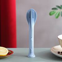 3pcs/set 3 in 1 Travel Portable Cutlery Set Japan Style Whea thumbnail 2