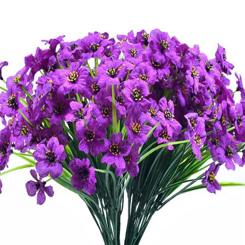 5 Forks 18 Heads Artificial Flowers UV Resistant No Fade Fau