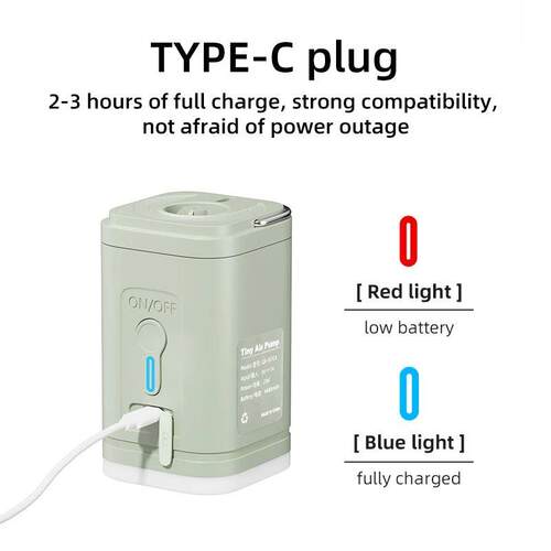 3 in 1 Electric Air Pump with Lights Mini Wireless Air Compr