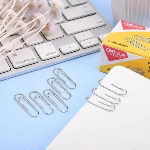 500/300/100/50PCS Metal Silver Paper Clips for Paperwork Sta