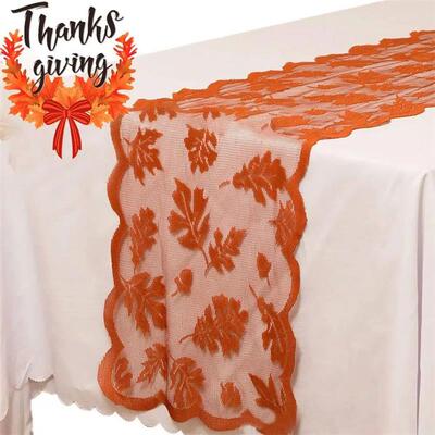 Maple Leaf Lace Table Runner Autumn Tablecloth Table Decorat